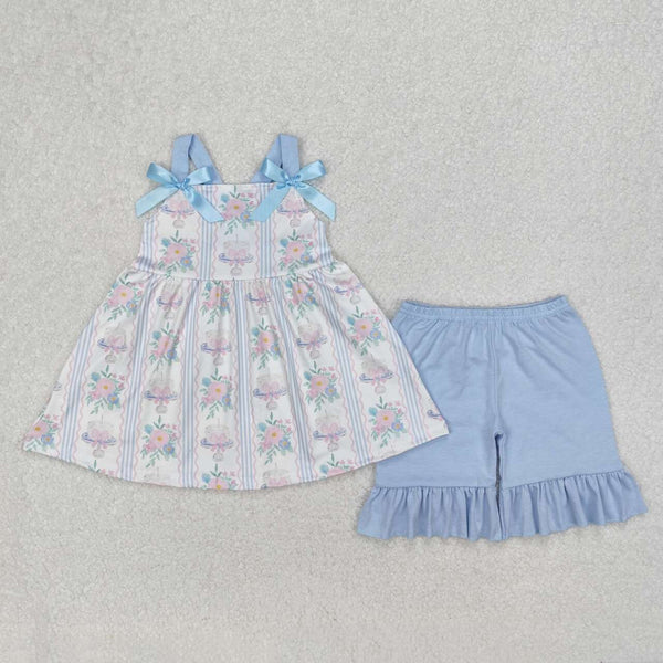 GSSO2087 RTS girl clothes bows girl summer outfit summer shorts set