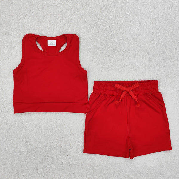 RTS girl clothes colorful toddler girl yoga summer outfit atheletic clothes 2