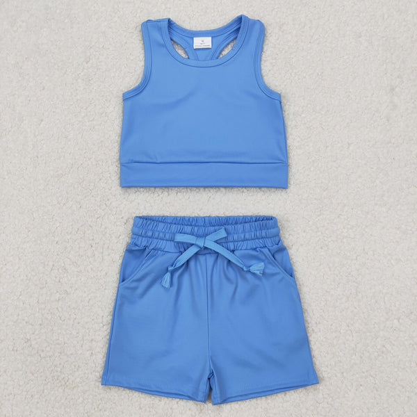 RTS girl clothes colorful toddler girl yoga summer outfit atheletic clothes 2