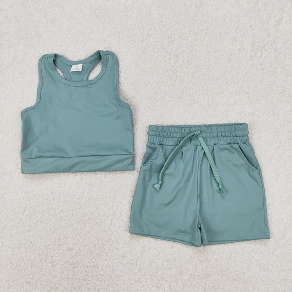 RTS girl clothes colorful toddler girl yoga summer outfit atheletic clothes 2