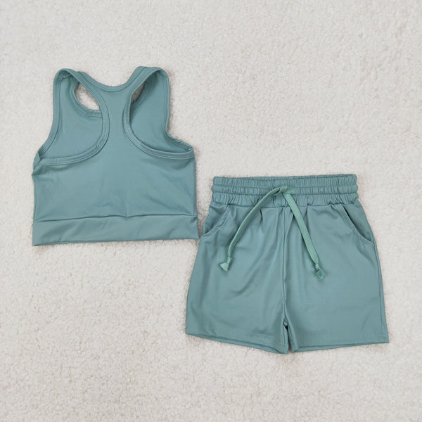 RTS girl clothes colorful toddler girl yoga summer outfit atheletic clothes 2