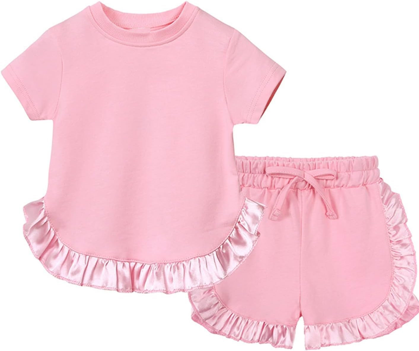 GSSO2181 pre-order toddler girl clothes pink girl summer set-2025.3.4