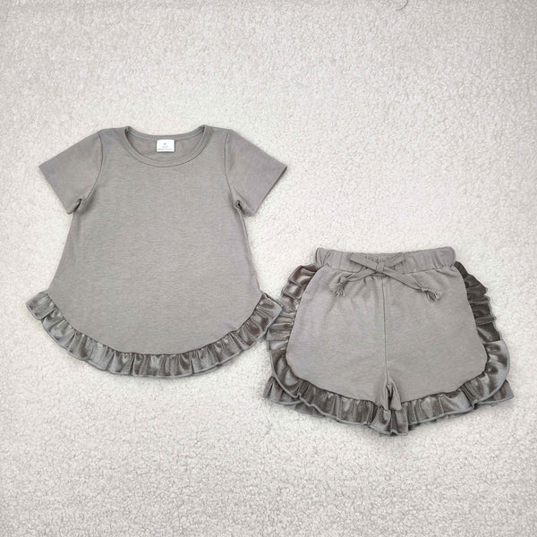 RTS girl clothes girl summer set cotton colorful summer shorts set