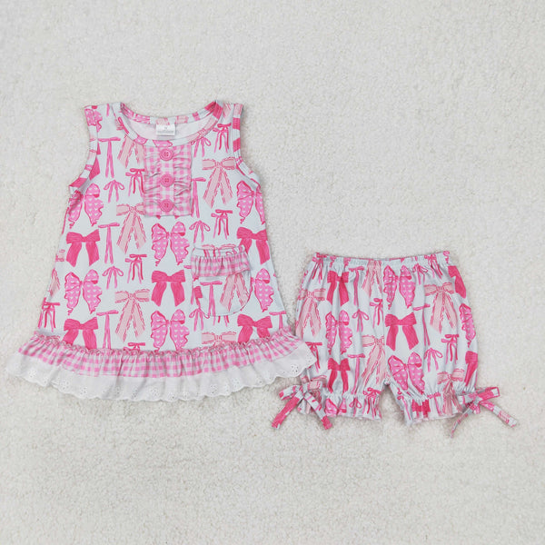 RTS girl clothes pink bow girl matching clothes