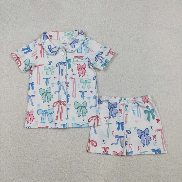 RTS toddler clothes matching bows print clothing  mommy kids 4th of July clothes-2025.11.11