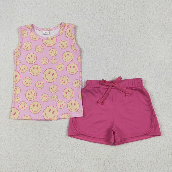RTS kids matching clothing smile print clothing girl summer clothing-2025.7.2