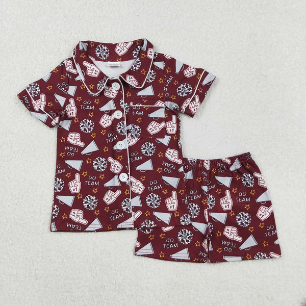 RTS kids clothes go team print girls matching clothes pajamas set-2025.9.22