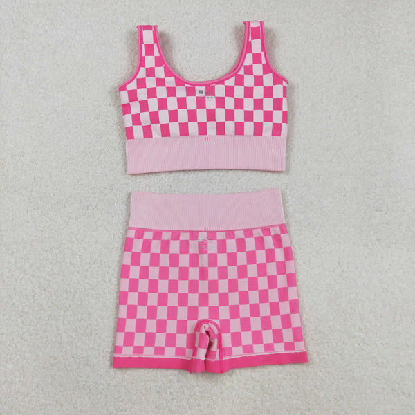 RTS GSSO2702  Adult women atheletic outfit 2pcs sports set grey camo