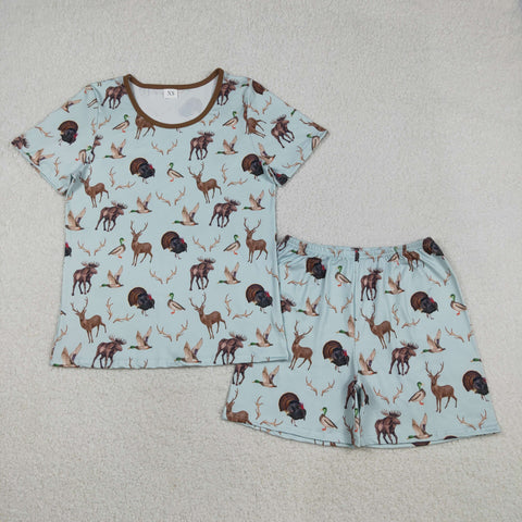 GSSO2711 RTS adult pajamas mallards hunting women pajamas set sleep wear