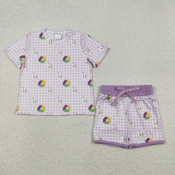 RTS kids matching clothing  king cakes print clothing baby mardi gras summer clothing-2026.1.6