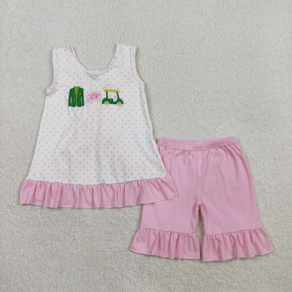 RTS kids matching clothing embroidery golf print clothing baby summer clothing-2026.2.12
