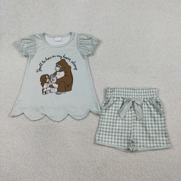 RTS kids matching clothing cartoon monkey print clothing baby summer clothing-2026.2.2