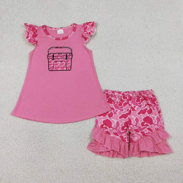 RTS kids matching clothing embroidery fishing print clothing baby summer clothing-2026.1.19