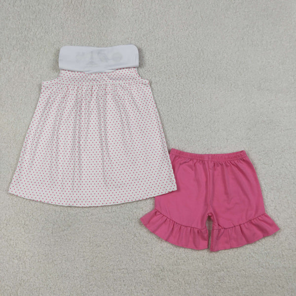 GSSO3019 RTS baby girl clothes cross embroidery toddler girl easter summer outfit