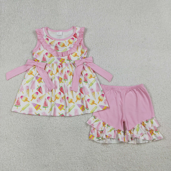 GSSO3067 RTS  toddler girl clothes popsicle girl summer shorts set