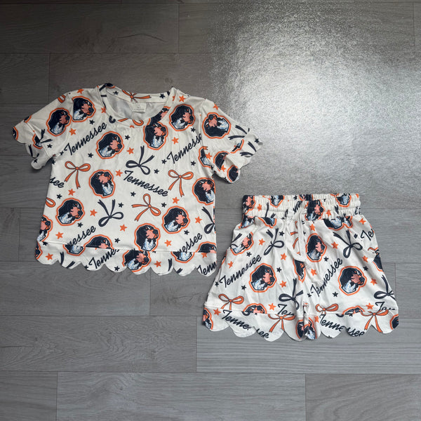 no MOQ GSSO3251 pre-order  toddler girl clothes summer scalloped shorts set -real pic 2026.7.26