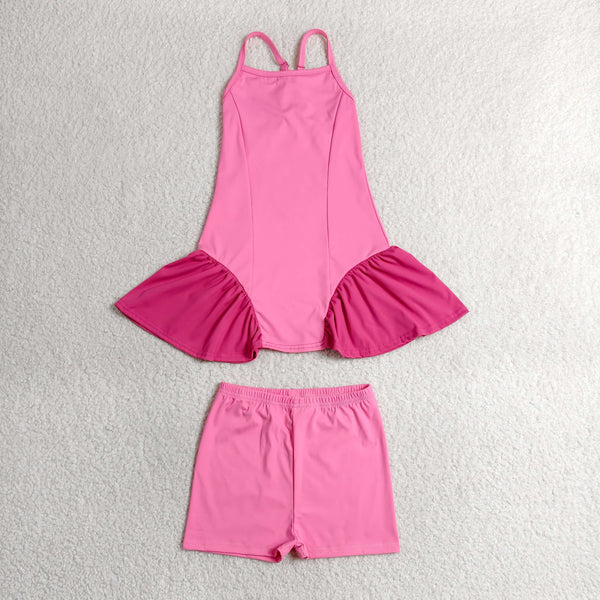 GSSO3259 RTS toddler girl clothes pink girl summer dress sports dresses