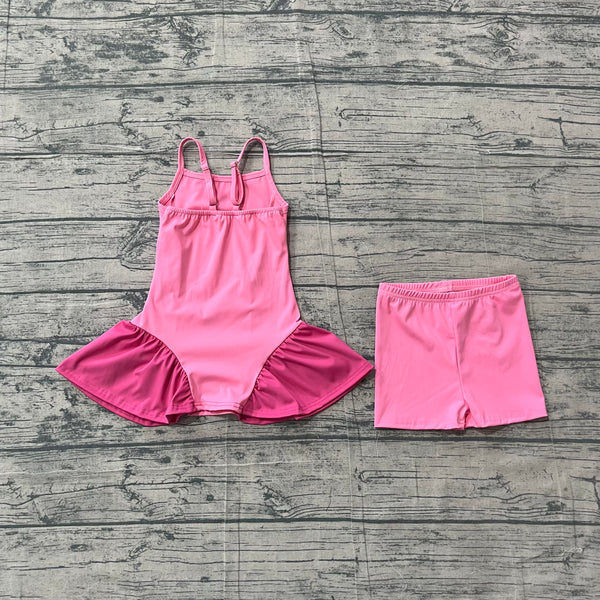 GSSO3259 pre-order kids clothes  girl summer shorts quick dry sports dress with Underwear shorts  -real pic 2026.4.26