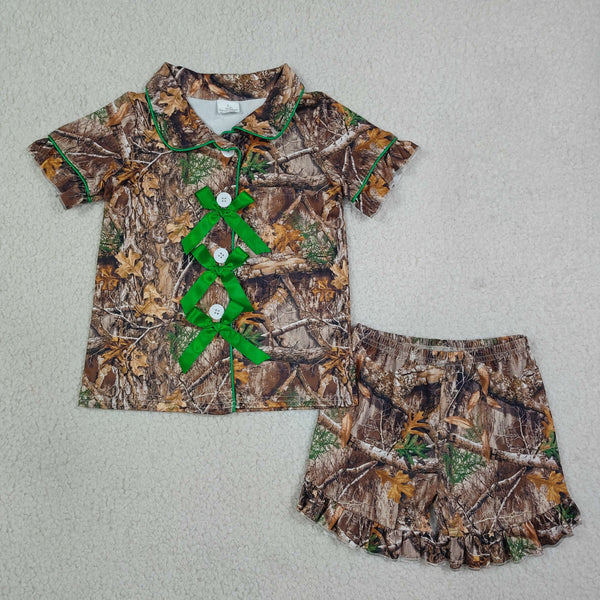 RTS GSSO3365 kids clothes leaves girl summer outfit  clothing set summer pajamas set