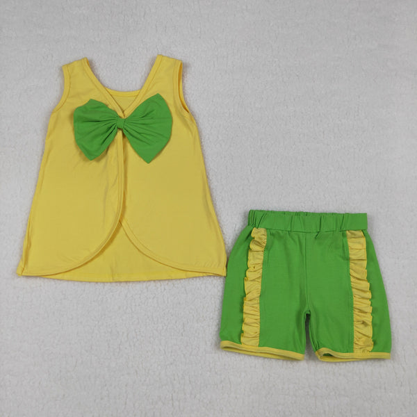 GSSO3464 RTS kids clothes bows girl summer outfit  clothing set summer shorts set