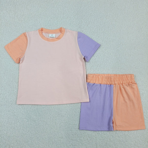 GSSO3504 RTS kids clothes girl summer outfit  clothing set cotton summer shorts set