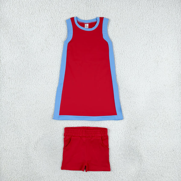 RTS GSSO3846 toddler girl yoga clothes sleeveless shorts outfit sports clothing set