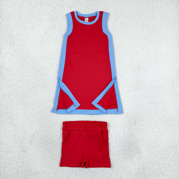 RTS GSSO3846 toddler girl yoga clothes sleeveless shorts outfit sports clothing set