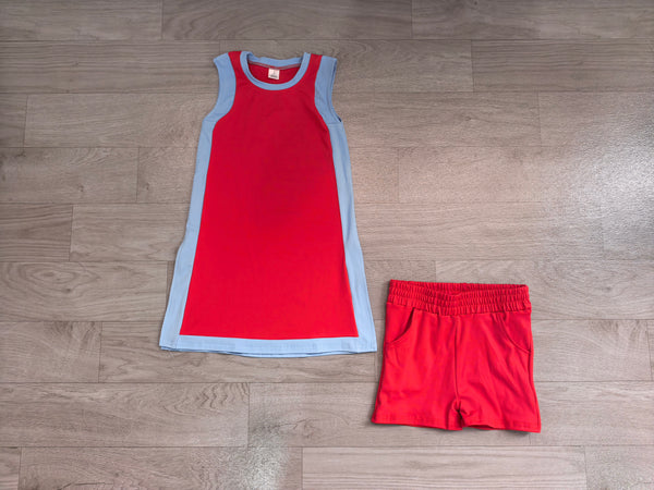 no MOQ GSSO3846 pre-order baby girl clothes red print toddler girl yoga summer outfit-Real pic 2026.8.12