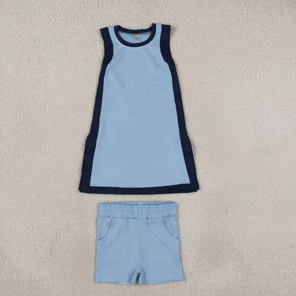RTS GSSO3847 toddler girl yoga clothes sleeveless shorts outfit sports clothing set