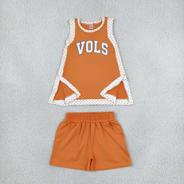 RTS GSSO3852 toddler girl clothes vinyl print sleeveless yoga dress shorts outfit sports clothes
