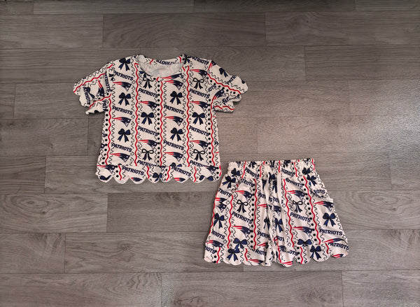 no MOQ GSSO3854 pre-order baby girl clothes blue print toddler girl summer outfit-Real pic 2026.8.12
