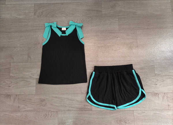 no MOQ GSSO3856 pre-order baby girl clothes black print toddler girl summer outfit-REAL pic 2026.8.12