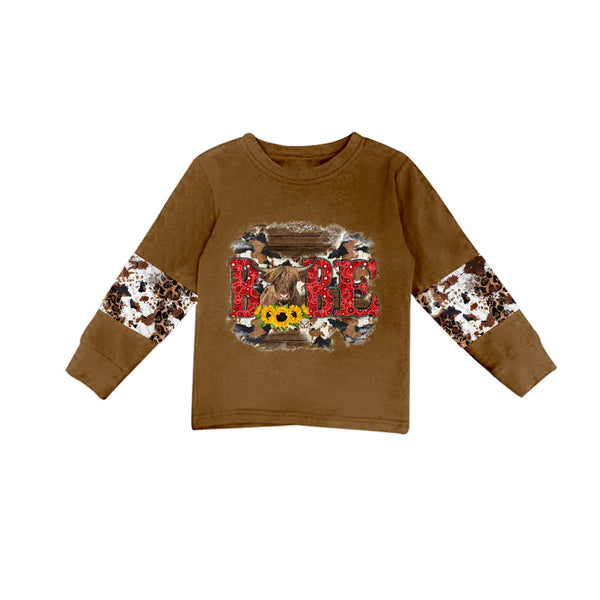 GT0066 baby boy clothes cow brown winter shirt