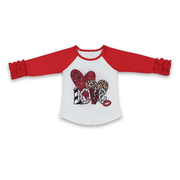 GT0072 baby girl clothes heart valentines day shirt