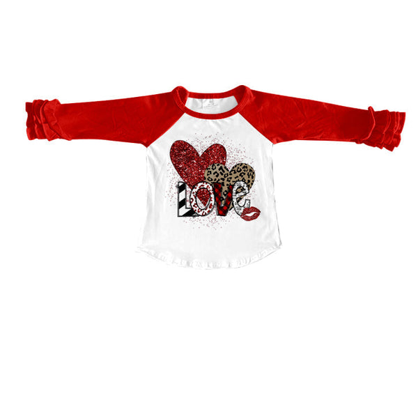 GT0072 baby girl clothes heart valentines day shirt