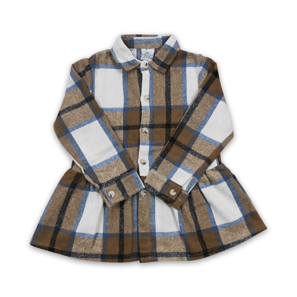 GT0089 baby girl clothes plaid shirt