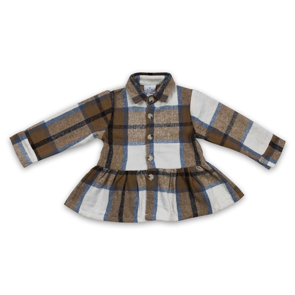 GT0089 baby girl clothes plaid shirt