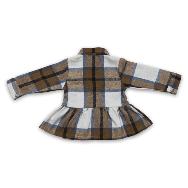 GT0089 baby girl clothes plaid shirt