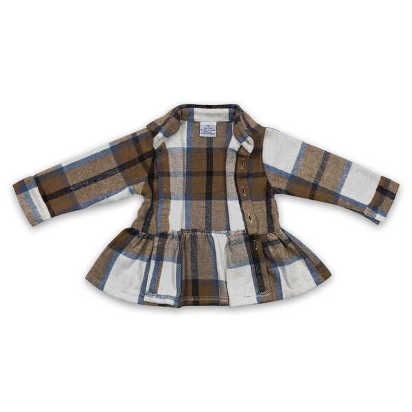 GT0089 baby girl clothes plaid shirt