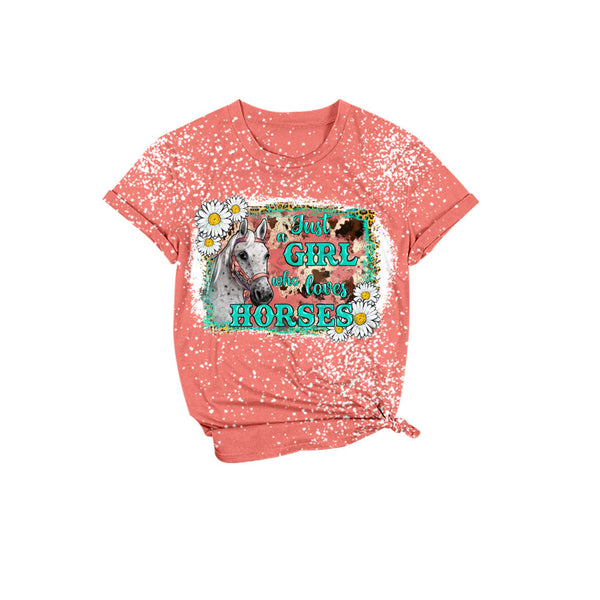 GT0095 baby girl clothes just a girl who loves horse summer tshirt