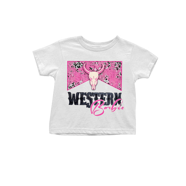 GSPO0453 baby girl clothes hot pink western clothing bell bottom set
