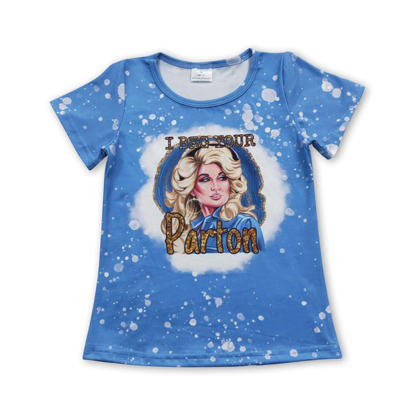 GT0213 baby girl clothes blue girl summer tshirt