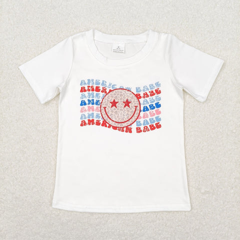 GT0502 RTS baby girl clothes American babe girl summer tshirt ¡ꡧprint¡ê?