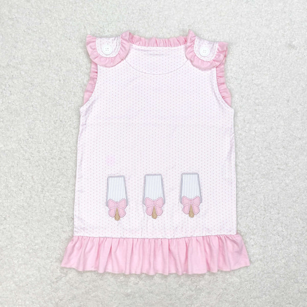 GT0534 RTS baby girl clothes popsicle floral baby girl summer top embroidery