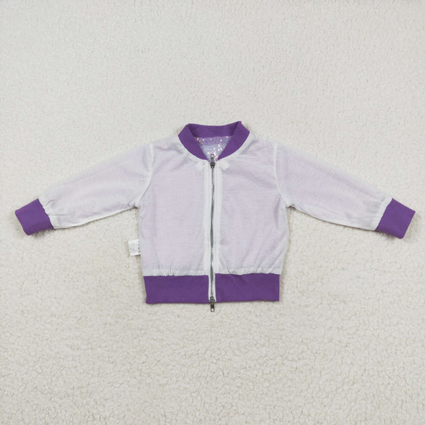 GT0559 RTS baby girl clothes purple sequins girl winter coat top