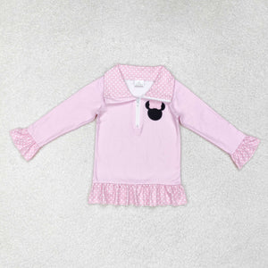 GT0602 RTS  toddler girl clothes pink mouse girl winter top shirt