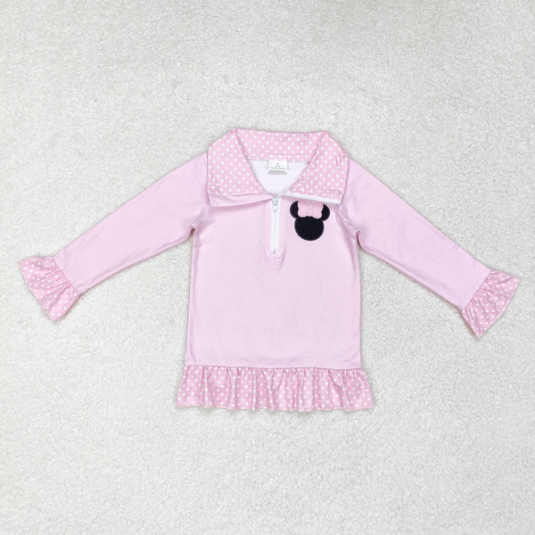 GT0602 RTS  toddler girl clothes pink mouse girl winter top shirt