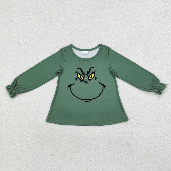 RTS toddler christmas clothes green cartoon shirt top