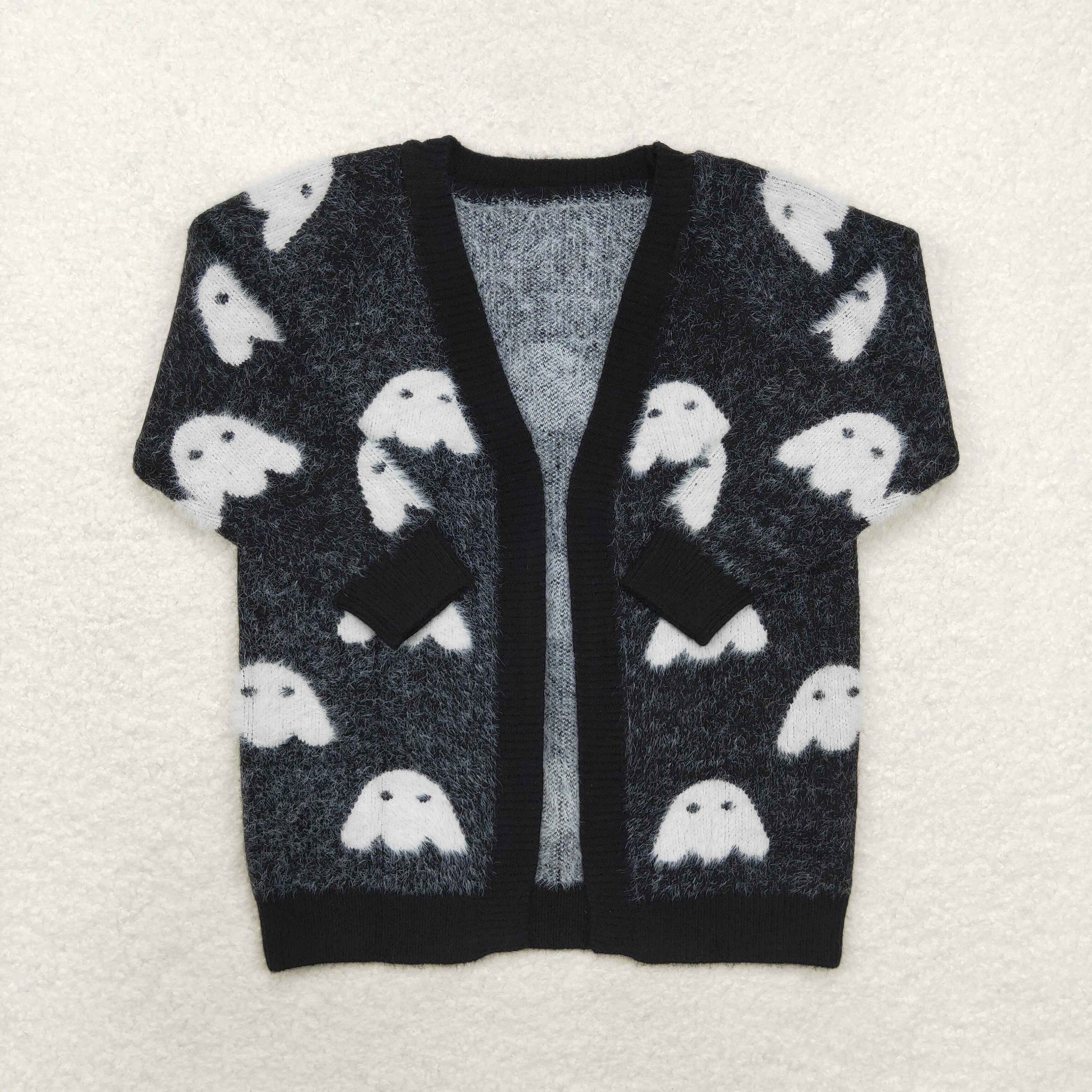 GT0649 RTS 6-12M to 8-9T  toddler girl clothes ghost girl halloween winter top cardigan sweater halloween clothes