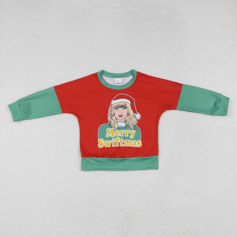 GT0704 RTS toddler girl clothes 1989 singer girl winter top shirt christmas top